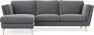 Madison Lux - 2-sits soffa med schäslong vänster - Grå