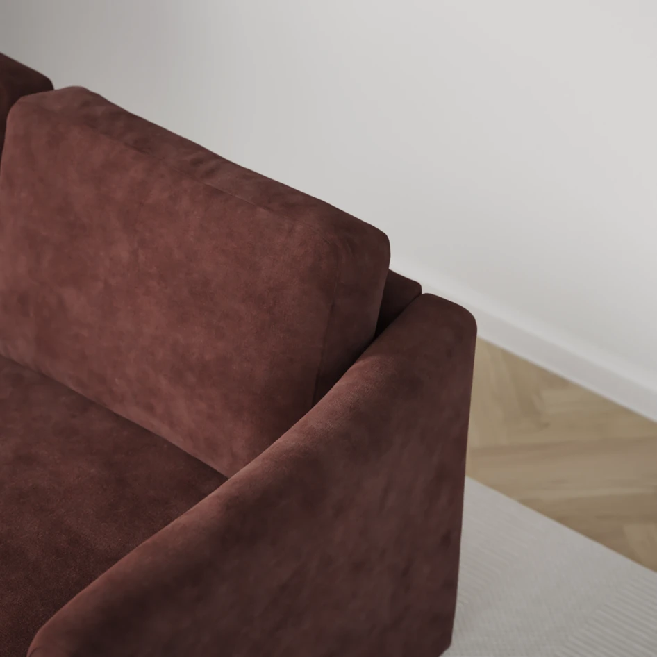 Öland - Bäddsoffa 3-sits, längsbäddad - Röd