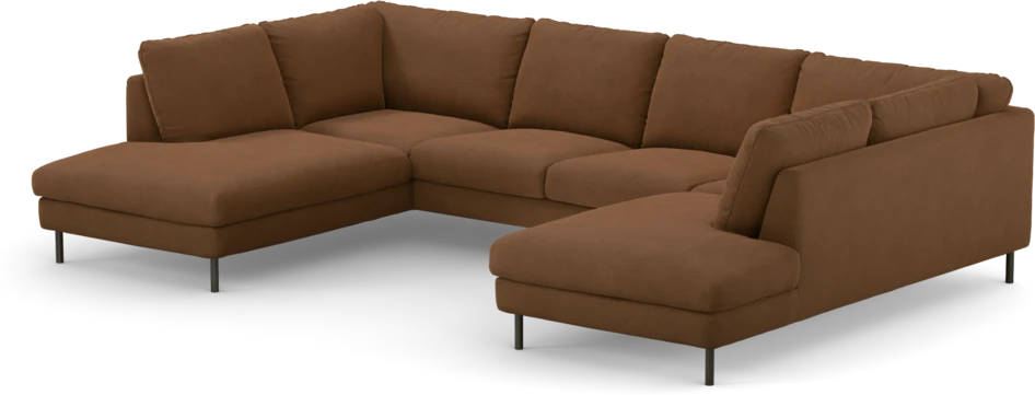 Madison Lux - 2-sits soffa med divan vänster och höger - Brun