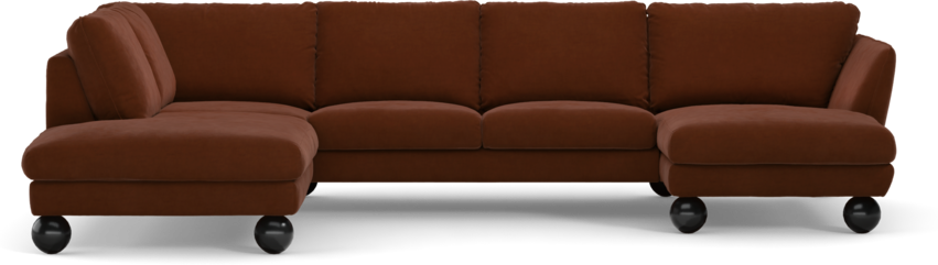 Madison Lux - 2-sits soffa med divan vänster och schäslong höger - Orange