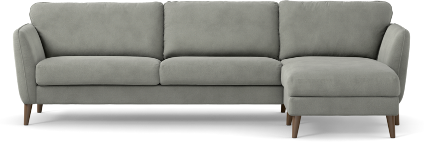 Bridge - 3-sits soffa med schäslong höger - Grå