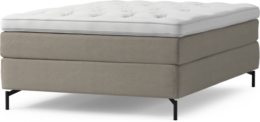 Delux Sense - Kontinentalsäng, enkelsäng 140 cm med bäddmadrass och sängben - Beige