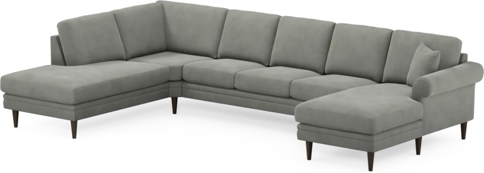 Eden - 3-sits soffa med divan vänster och schäslong höger - Grå