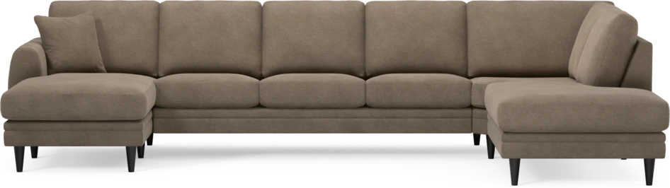 Eden - 3-sits soffa med schäslong vänster och divan höger - Brun