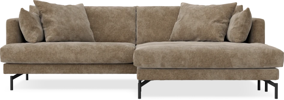 Harper - 4-sits med schäslong XL höger - Brun