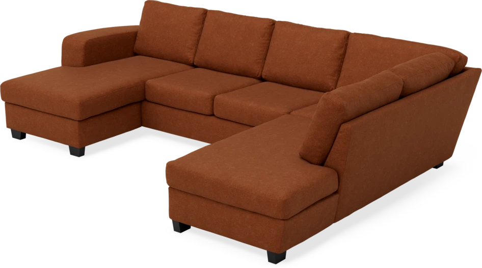 Friday - 3-sits soffa med schäslong vänster och divan höger - Orange