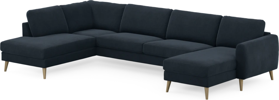 Bridge - 3-sits soffa med divan vänster och schäslong höger - Blå