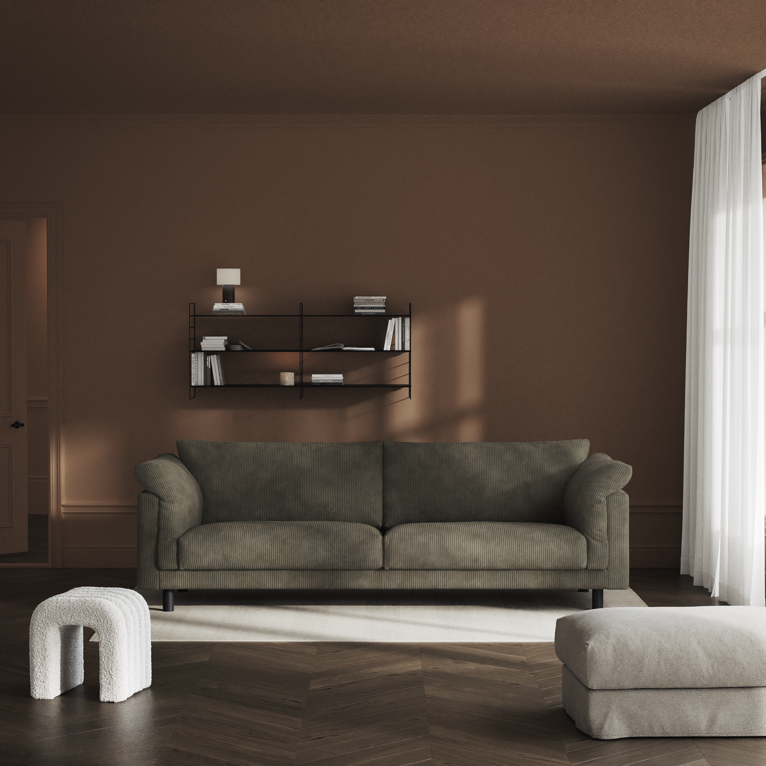 Cherrie - 4-sits soffa, fast klädsel - inspiration