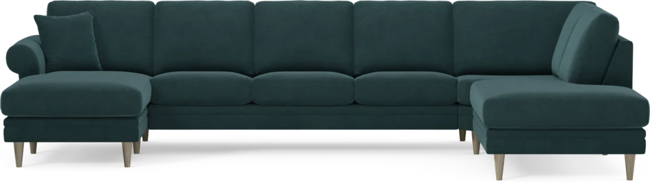 Eden - 3-sits soffa med schäslong vänster och divan höger - Blå