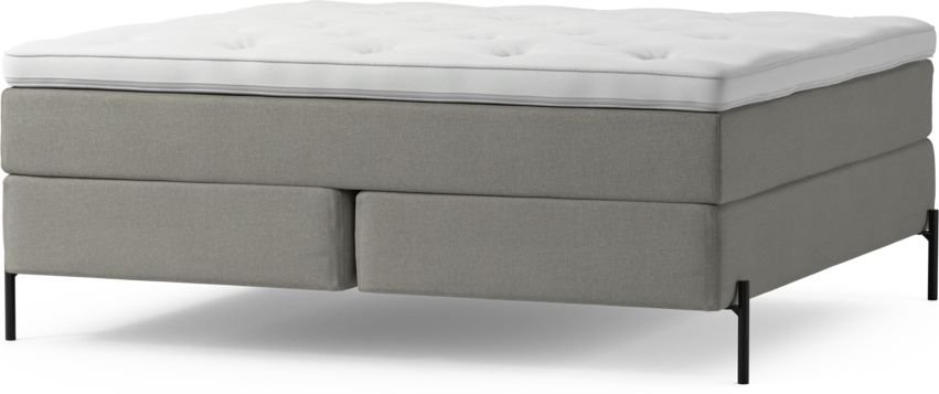 Delux Exclusive - Kontinentalsäng, dubbelsäng med bäddmadrass och sängben - Grå