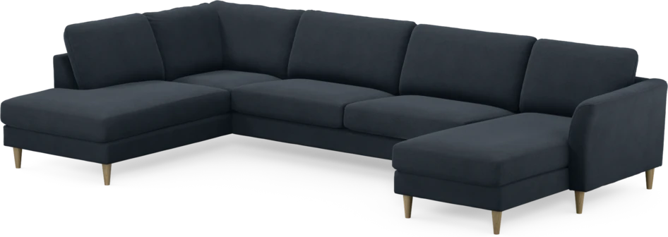 Bridge - 3-sits soffa med divan vänster och schäslong höger - Blå