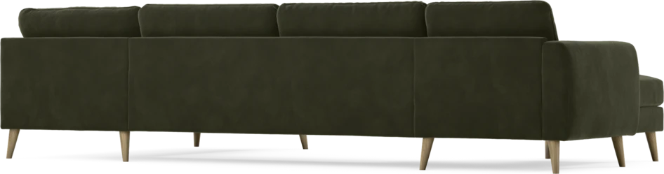 Bridge - 3-sits soffa med schäslong vänster och divan höger - Grön