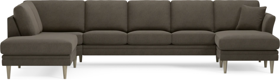 Eden - 3-sits soffa med divan vänster och schäslong höger - Brun