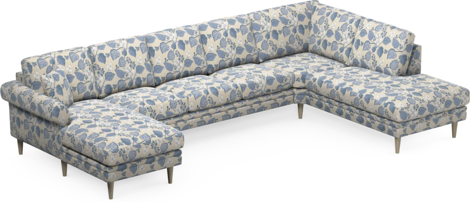Eden - 3-sits soffa med schäslong vänster och divan höger - Flerfärgad