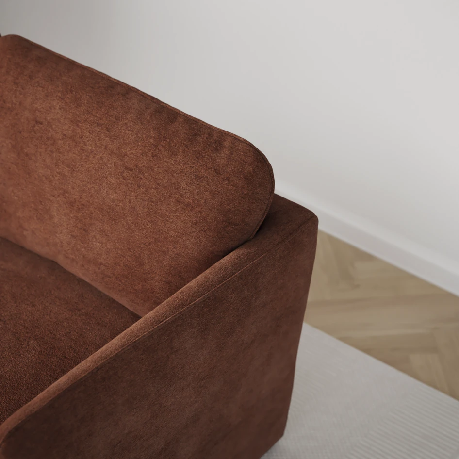 Öland - Bäddsoffa med schäslong vänster och divan höger - Orange