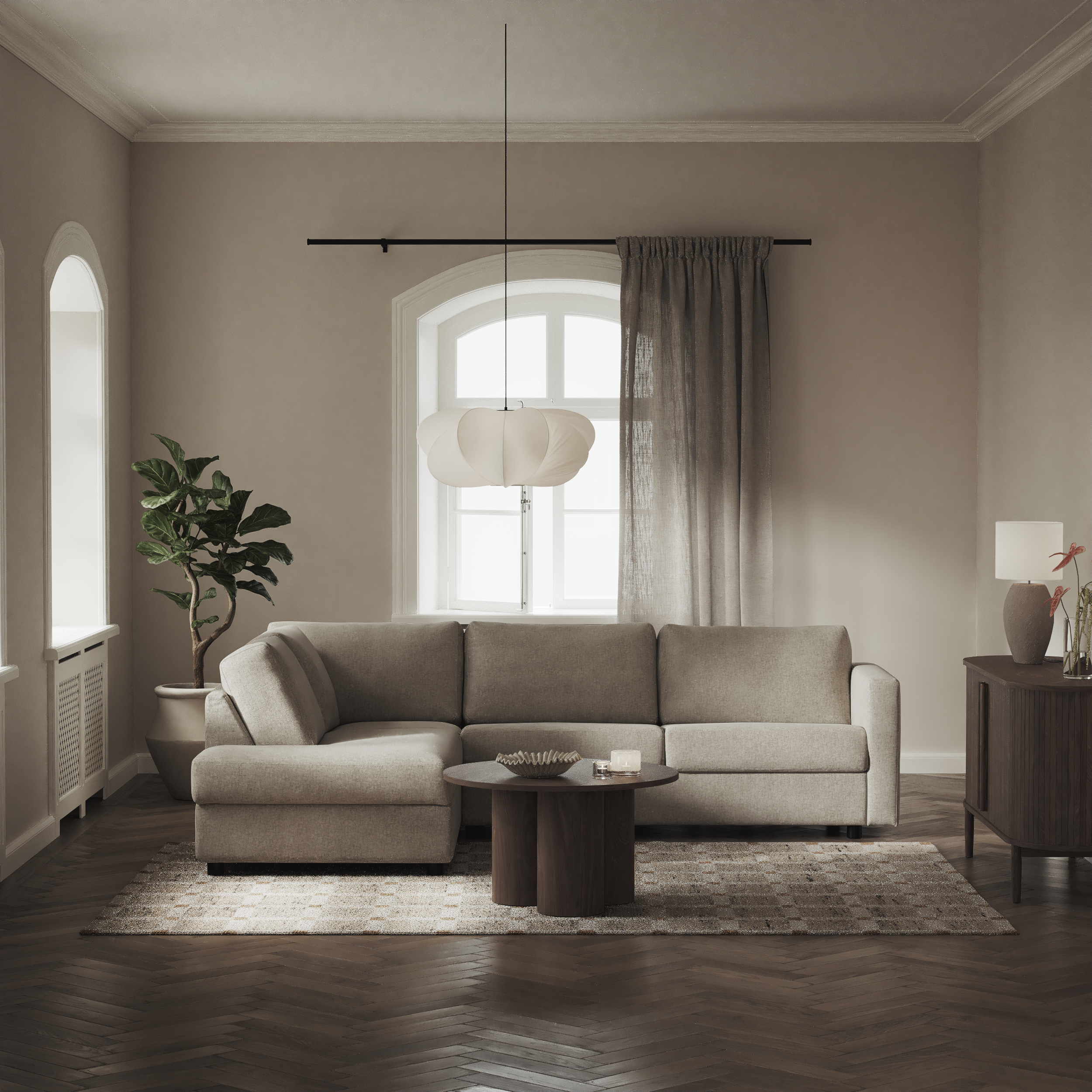 Lindö, Bäddsoffa 2,5-sits med divan