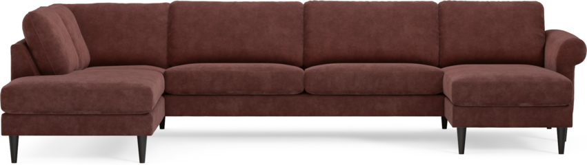 Bridge - 3-sits soffa med divan vänster och schäslong höger - Röd