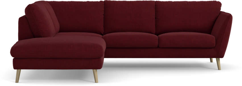 Madison Lux - 2-sits soffa med divan vänster - Röd