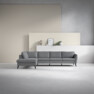 County - 3-sits soffa med divan vänster - Grå