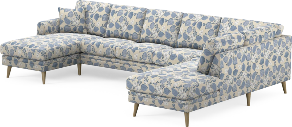 Eden - 3-sits soffa med schäslong vänster och divan höger - Flerfärgad