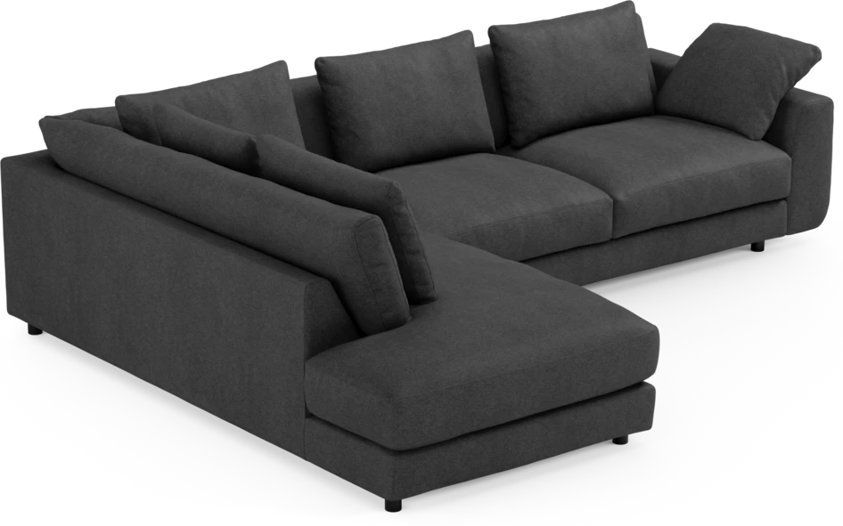 Amie - 3-sits med divan vänster - Svart