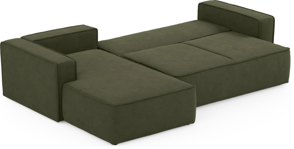 Ide - Bäddsoffa 3-sits med schäslong vänster - Grön