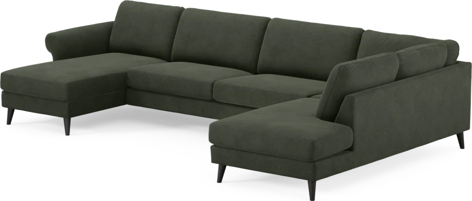 Bridge - 3-sits soffa med schäslong vänster och divan höger - Grön