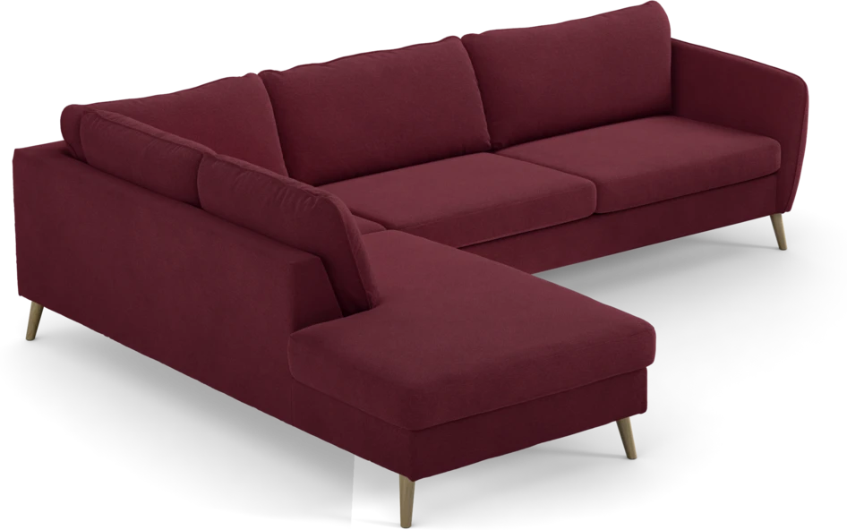 County - 2,5-sits soffa med divan vänster - Röd