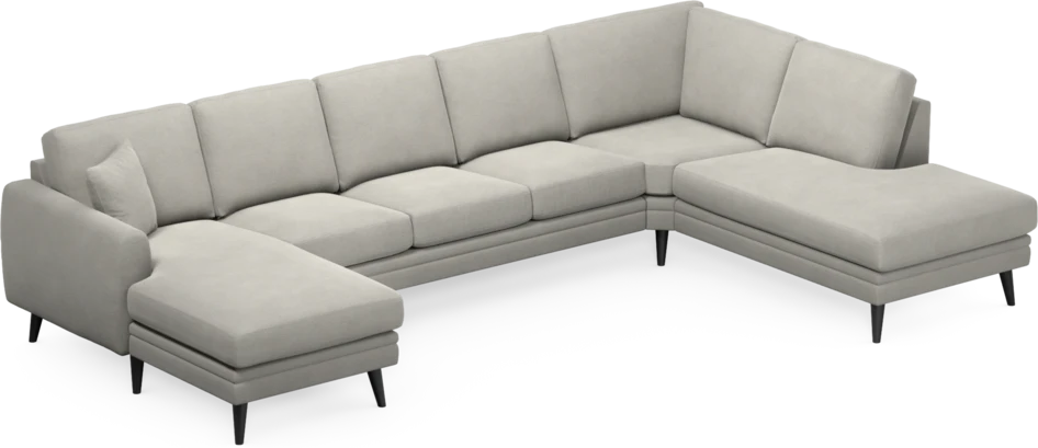 Eden - 3-sits soffa med schäslong vänster och divan höger - Grå