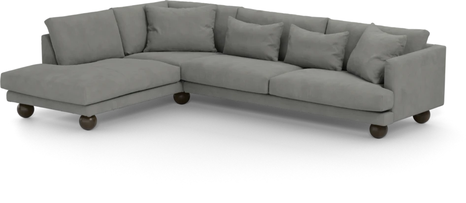 Harper - 3-sits soffa med divan vänster - Grå