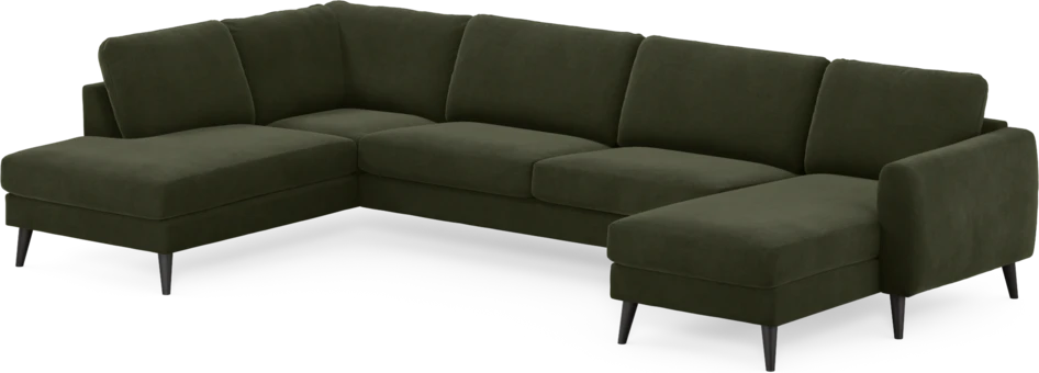 Bridge - 3-sits soffa med divan vänster och schäslong höger - Grön