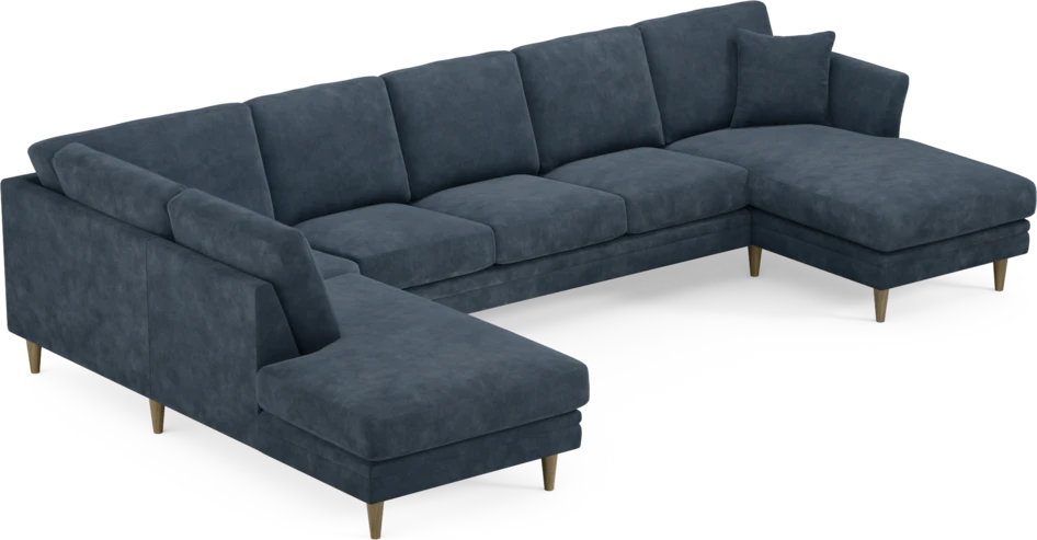 Eden - 3-sits soffa med divan vänster och schäslong höger - Blå