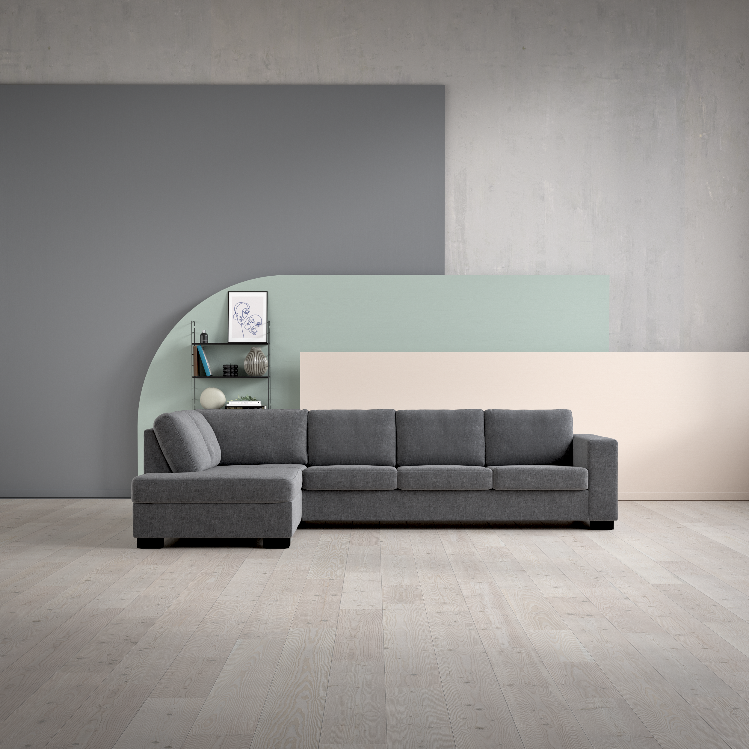 Nevada, 3-sits soffa med divan vänster