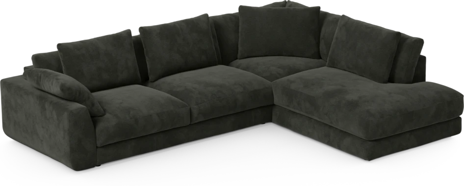 Amie - 3-sits med divan höger - Svart
