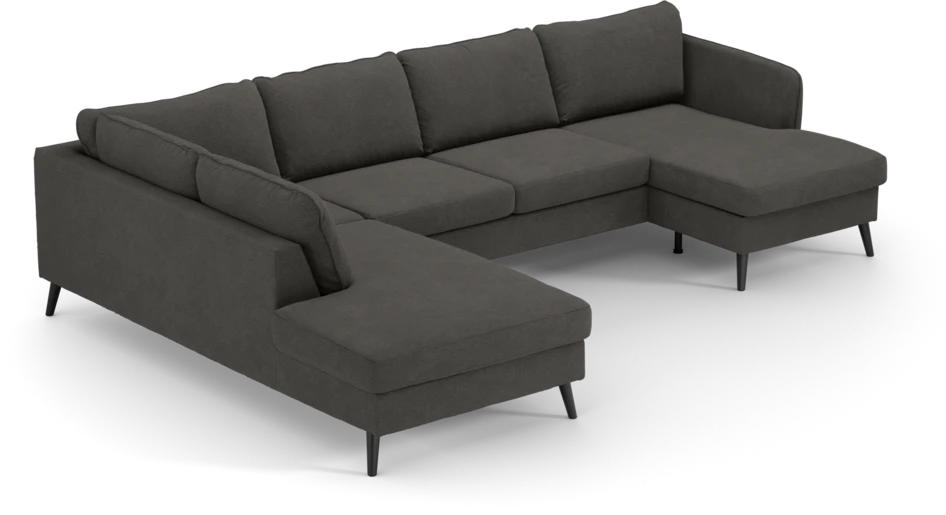 County - 3-sits soffa med divan vänster och schäslong höger - Brun