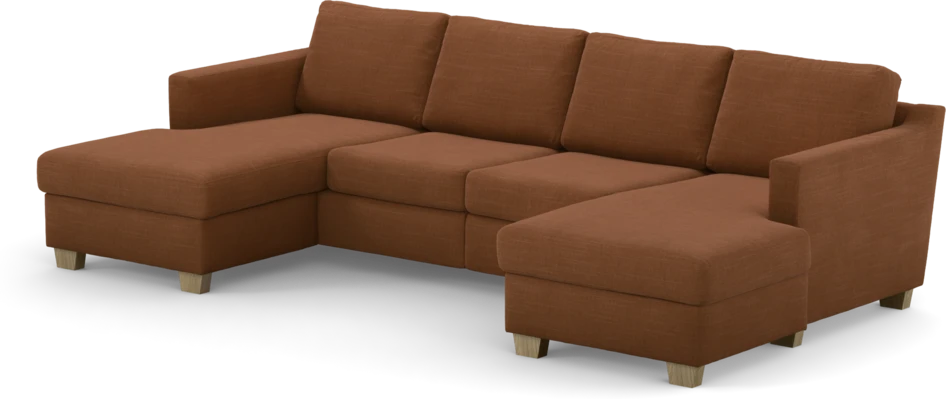 Friday - 2-sits soffa med två schäslonger - Orange