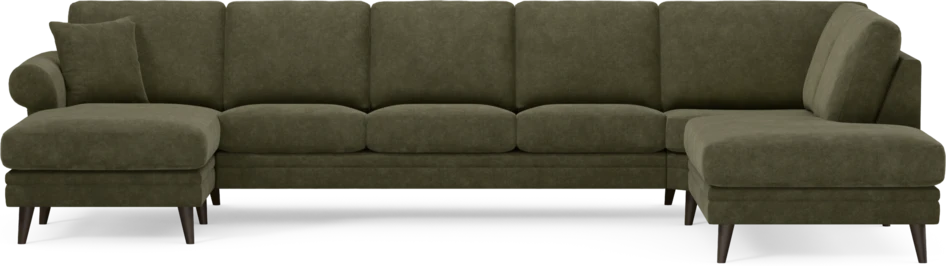 Eden - 3-sits soffa med schäslong vänster och divan höger - Grön
