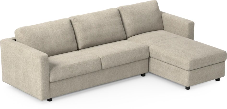 Lindö - Bäddsoffa 2,5-sits med schäslong, vändbar - Beige