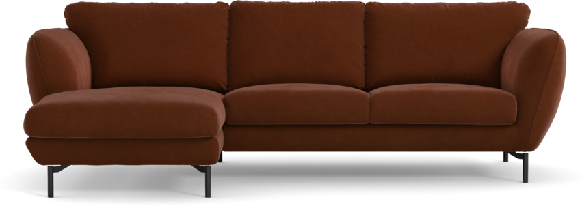 Madison Lux - 2-sits soffa med schäslong vänster - Orange