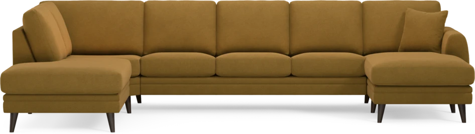 Eden - 3-sits soffa med divan vänster och schäslong höger - Gul