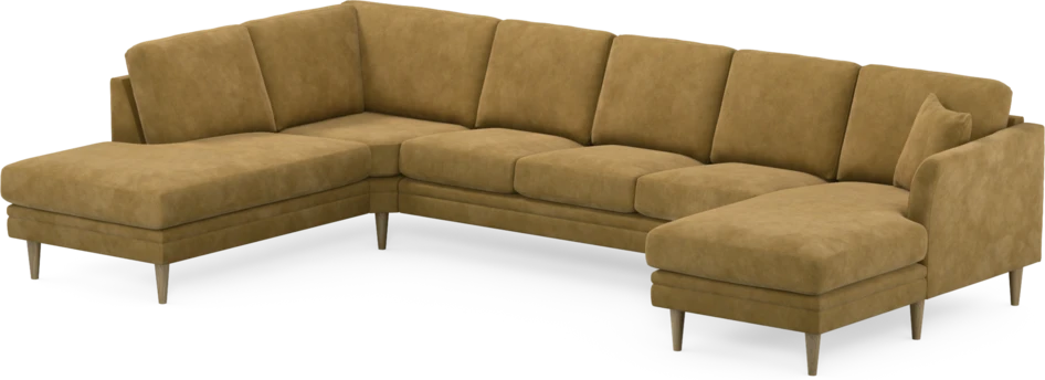 Eden - 3-sits soffa med divan vänster och schäslong höger - Gul