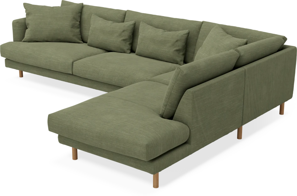 Harper - 3-sits soffa med divan höger - Grön