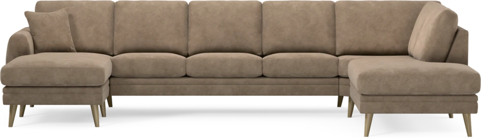 Eden - 3-sits soffa med schäslong vänster och divan höger - Beige