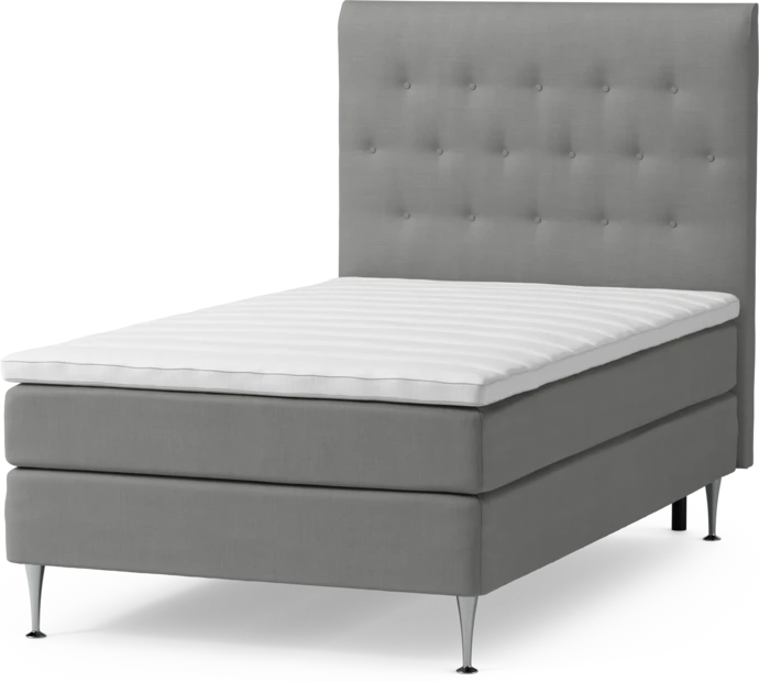 Roma Family, Kontinentalsäng, enkelsäng med bäddmadrass och sänggavel pikerad, B 105-140