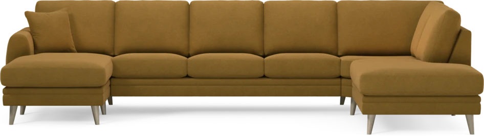 Eden - 3-sits soffa med schäslong vänster och divan höger - Gul