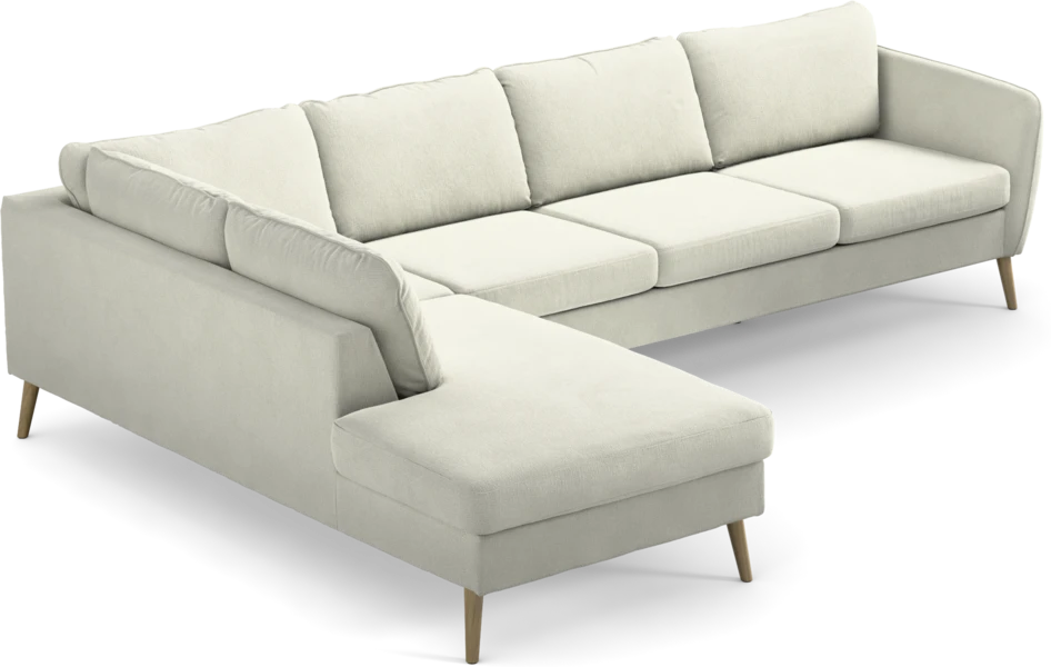 County - 3-sits soffa med divan vänster - Vit
