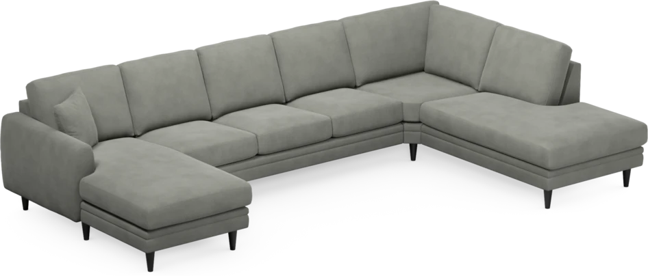 Eden - 3-sits soffa med schäslong vänster och divan höger - Grå