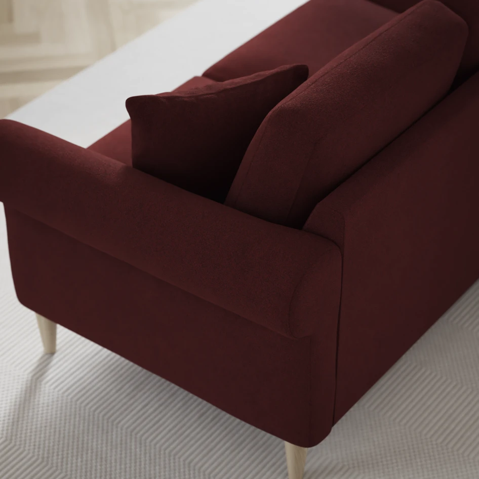 Eden - 3-sits soffa med divan vänster och schäslong höger - Röd