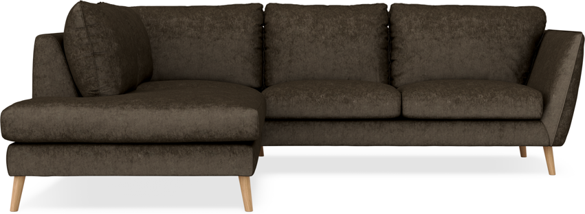 Madison - 2-sits soffa med divan vänster - Brun