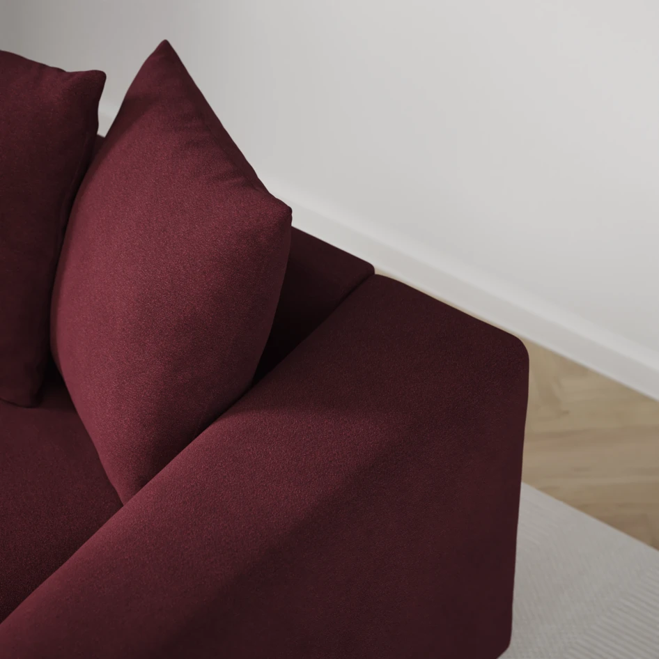 Town - 3-sits soffa med schäslong vänster - Röd